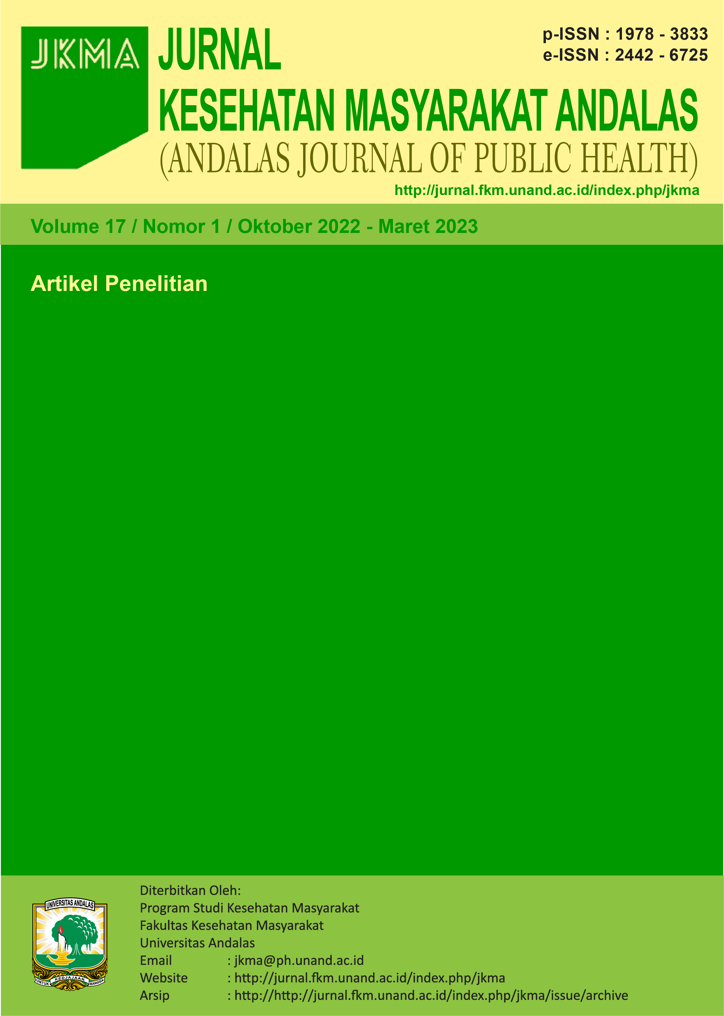 Cover Jurnal Kesehatan Masyarakat Andalas